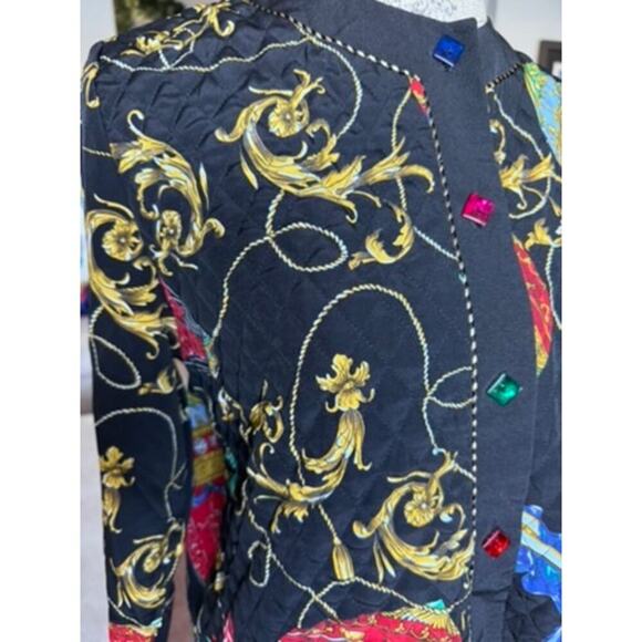 Vintage Around Town Quilted Front Jeweled Black/Red 14 - Picture 4 of 10